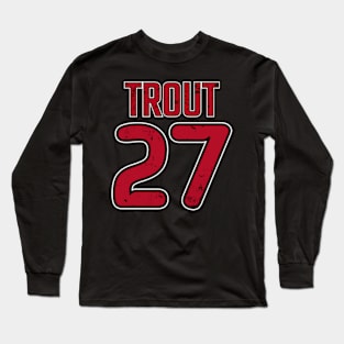 Mike Trout 27 Cool Distressed Jersey Number BASEBALL-1 Long Sleeve T-Shirt